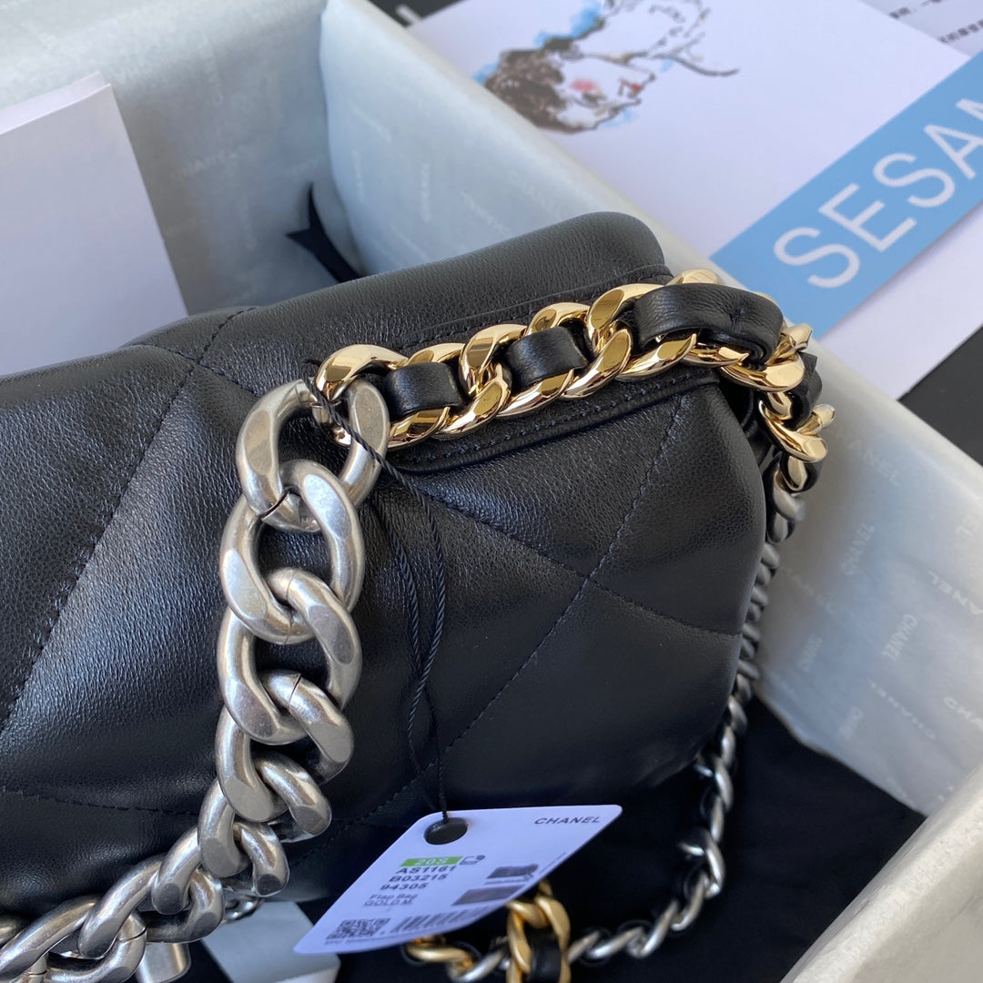 Chanel 19 Large Flap Bag (30cm) — Classic Black