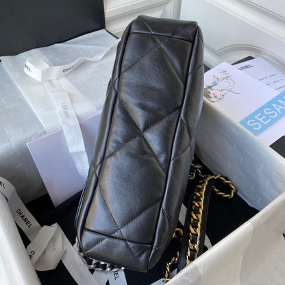 Chanel 19 Large Flap Bag (30cm) — Classic Black