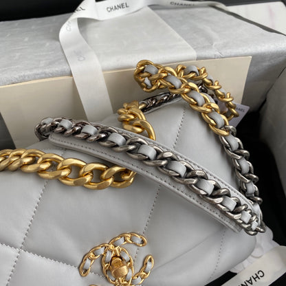 Chanel 19 Flap Bag 26 Light Grey Mixed Hardware