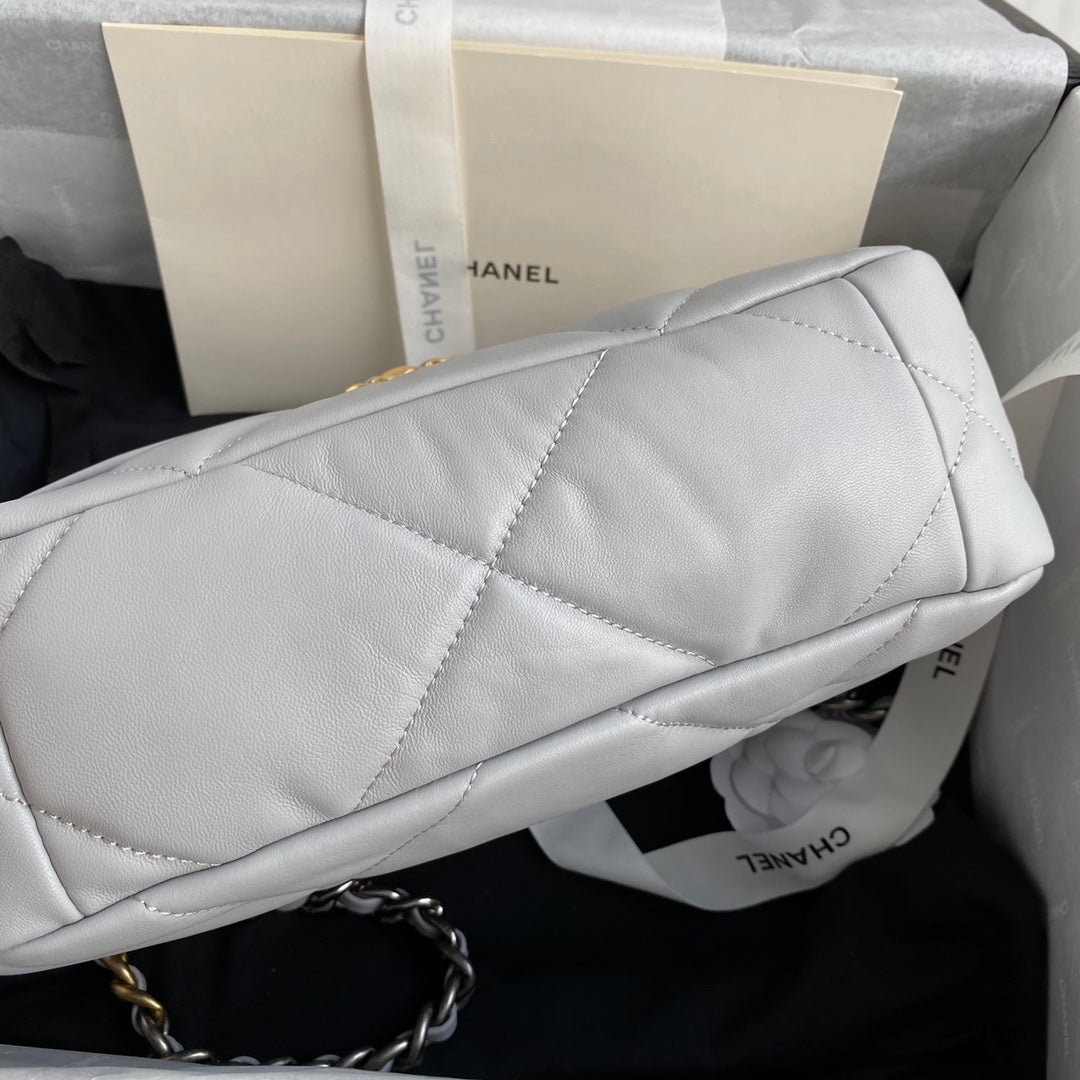 Chanel 19 Flap Bag 26 Light Grey Mixed Hardware