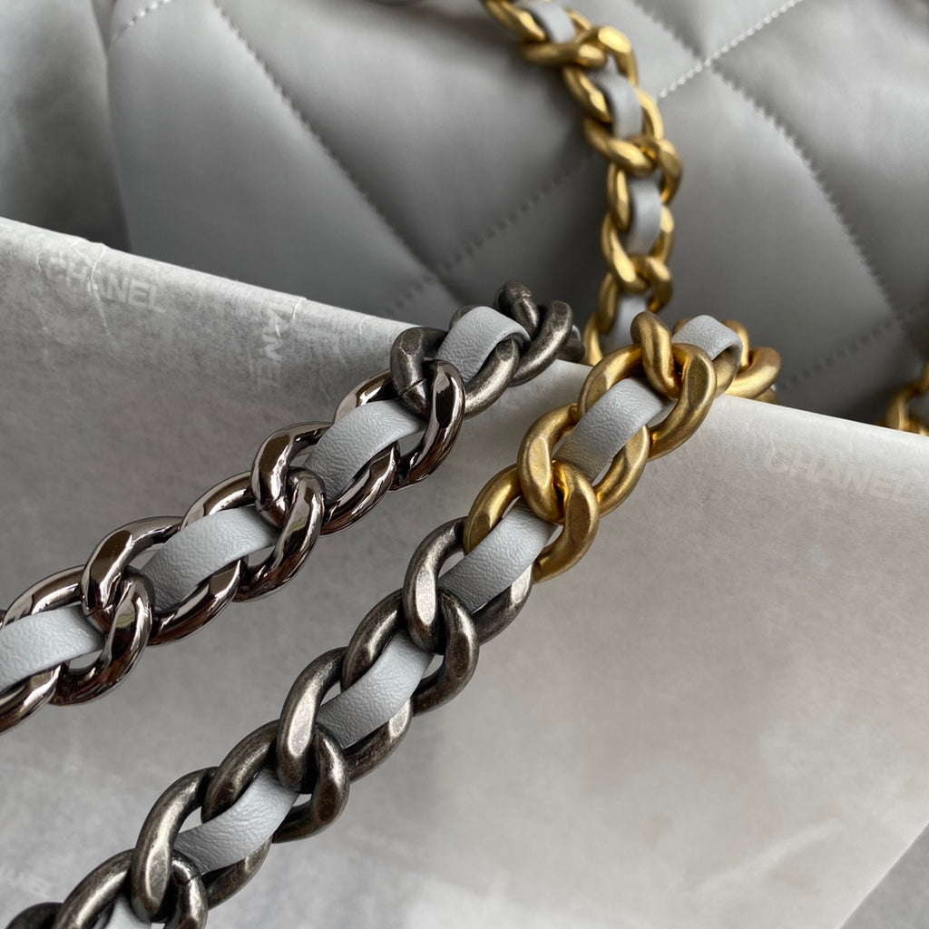 Chanel 19 Flap Bag 26 Light Grey Mixed Hardware