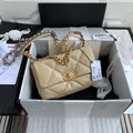 Chanel 19 Flap Bag 26 Beige Gold Hardware