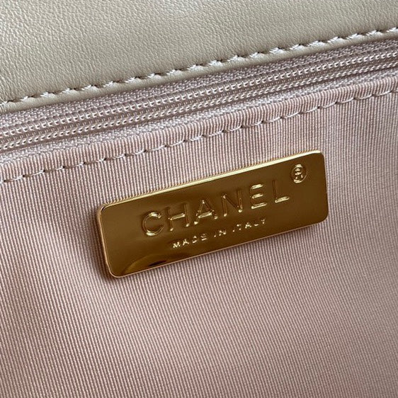 Chanel 19 Flap Bag 26 Beige Gold Hardware