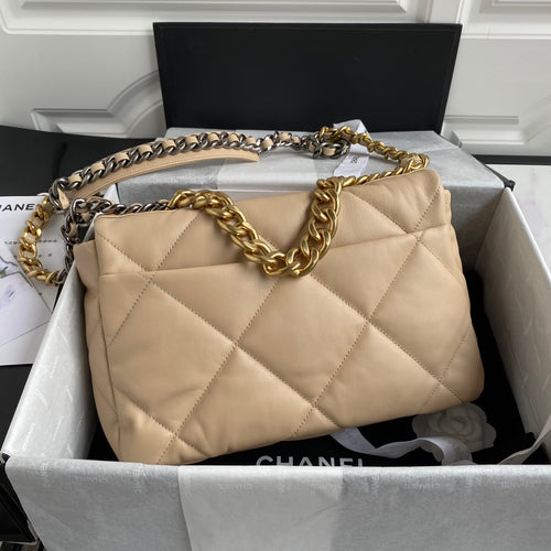 Chanel 19 Flap Bag 30 Beige Mixed Hardware