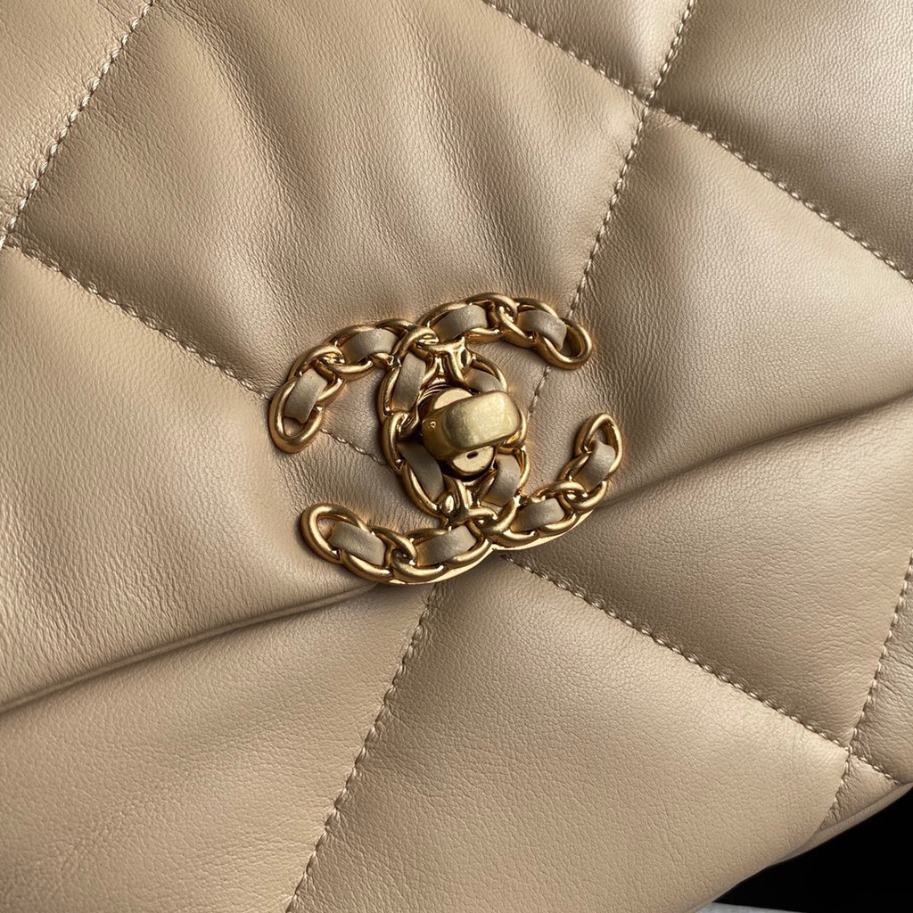 Chanel 19 Flap Bag 30 Beige Mixed Hardware