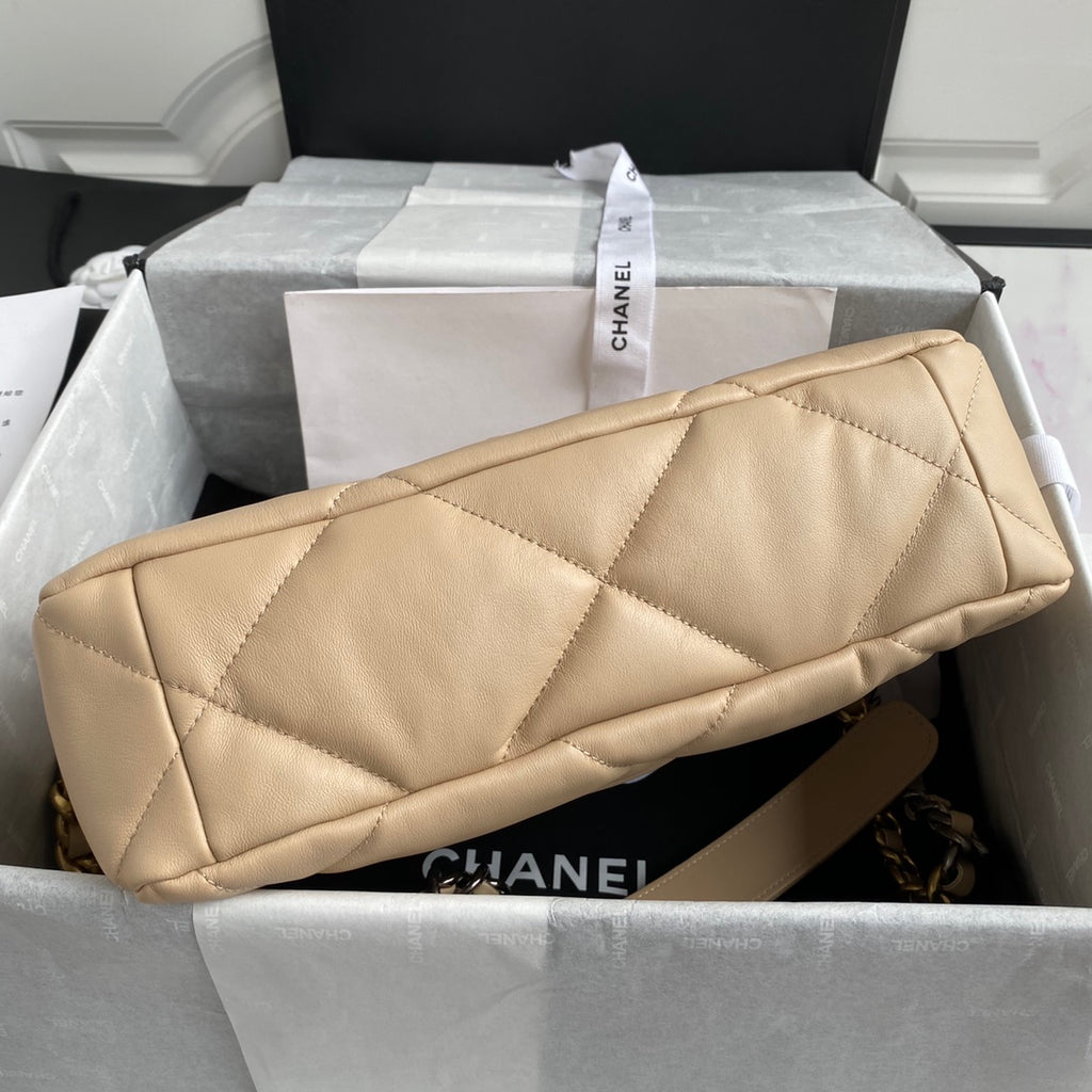 Chanel 19 Flap Bag 30 Beige Mixed Hardware