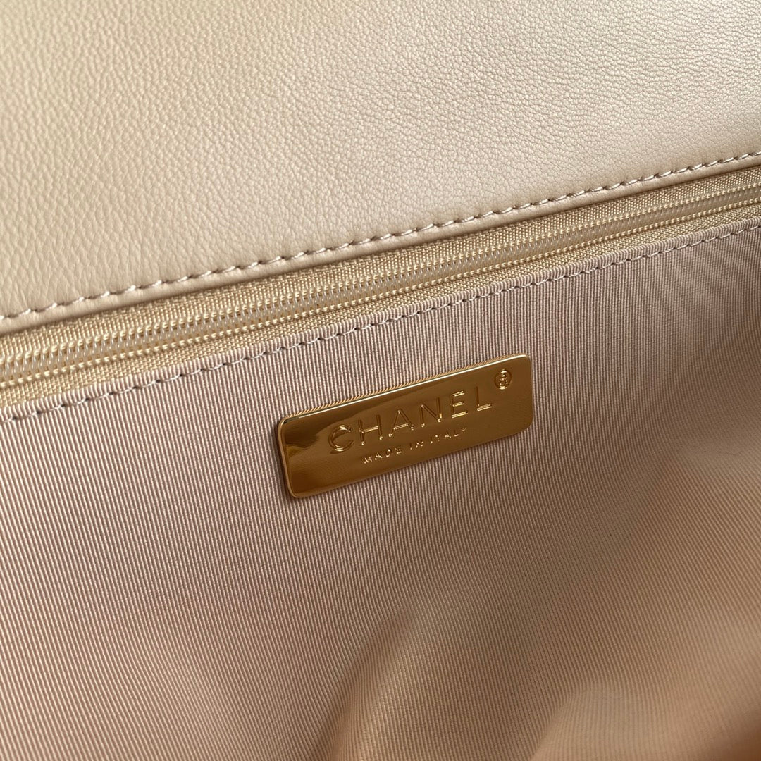 Chanel 19 Flap Bag 30 Beige Mixed Hardware