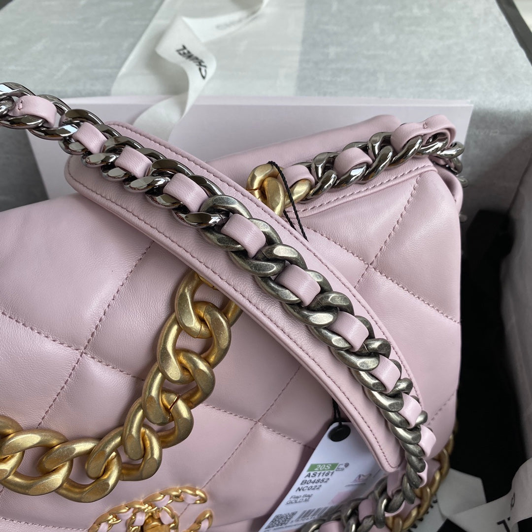 Chanel 19 Flap Bag 30 Pink Mixed Hardware