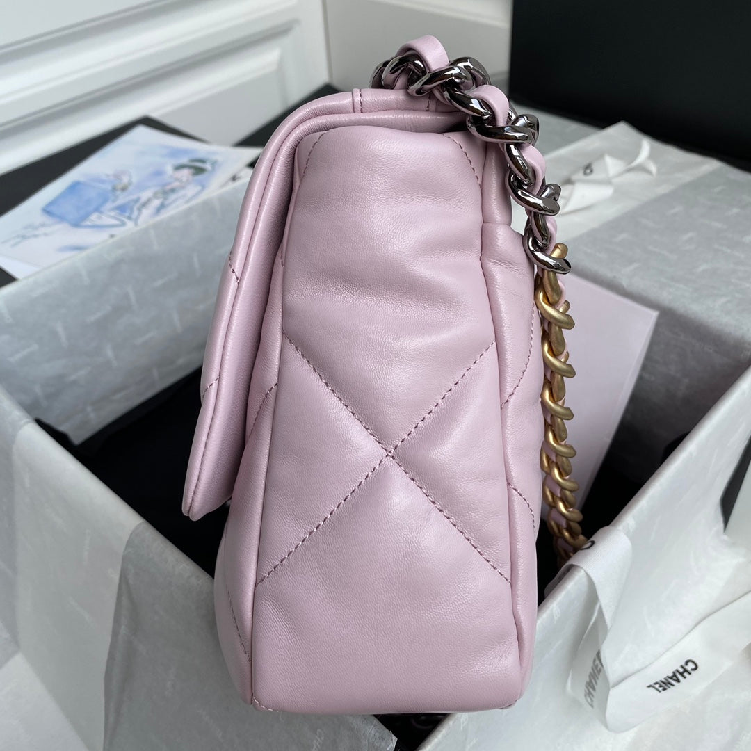 Chanel 19 Flap Bag 30 Pink Mixed Hardware