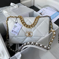 Chanel 19 Flap Bag 30 White Mixed Hardware