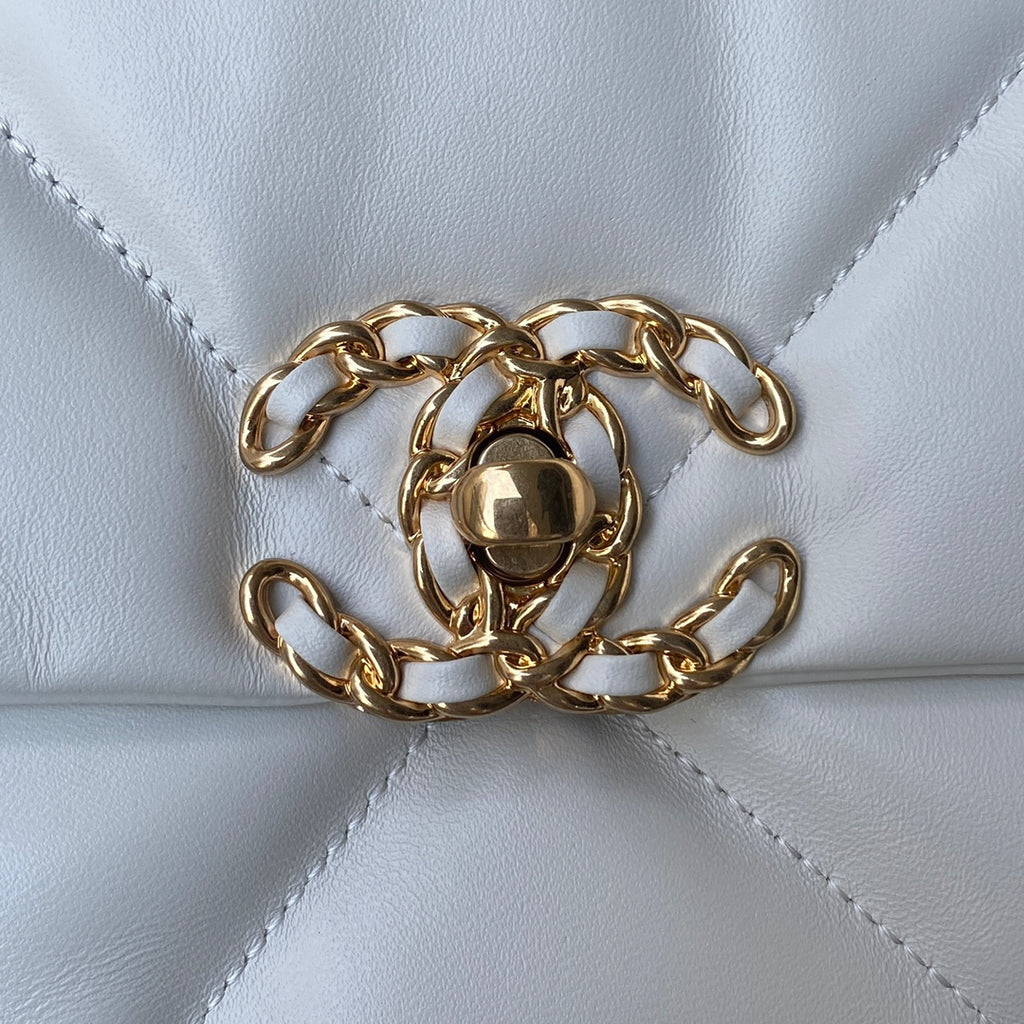 Chanel 19 Flap Bag 30 White Mixed Hardware