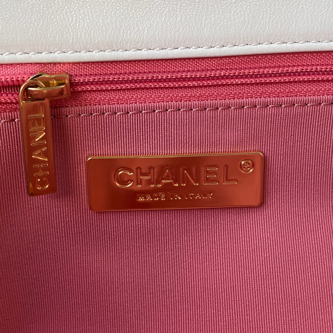 Chanel 19 Flap Bag 30 White Mixed Hardware