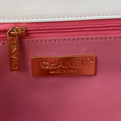 Chanel 19 Flap Bag 30 White Mixed Hardware