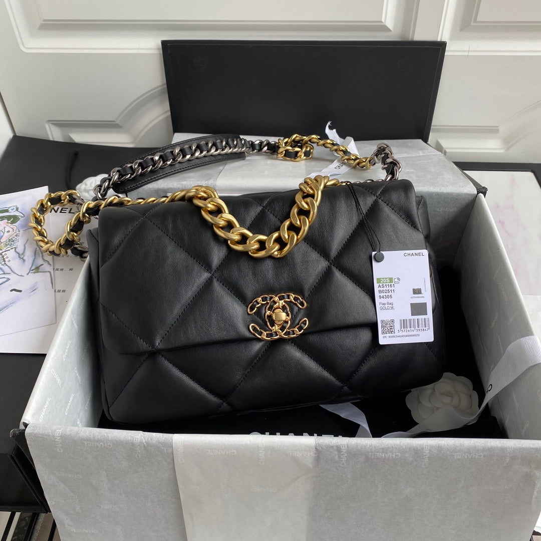Chanel 19 Flap Bag 30 Black Mixed Hardware