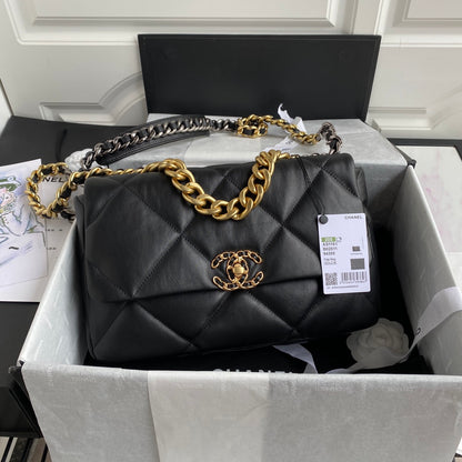 Chanel 19 Flap Bag 30 Black Mixed Hardware
