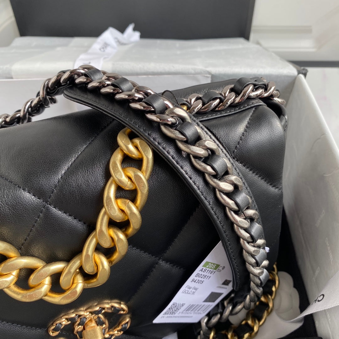 Chanel 19 Flap Bag 30 Black Mixed Hardware