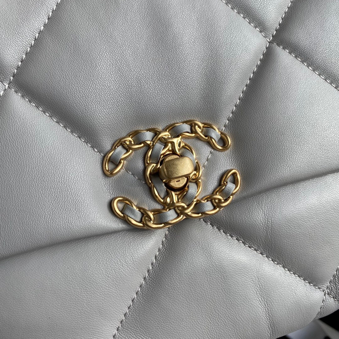 Chanel 19 Flap Bag 30 Light Grey Mixed Hardware