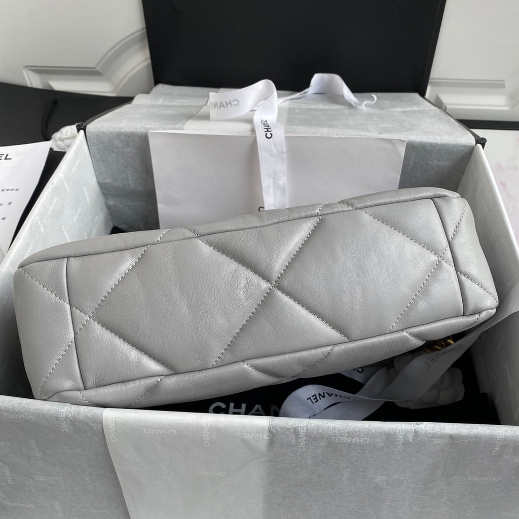 Chanel 19 Flap Bag 30 Light Grey Mixed Hardware