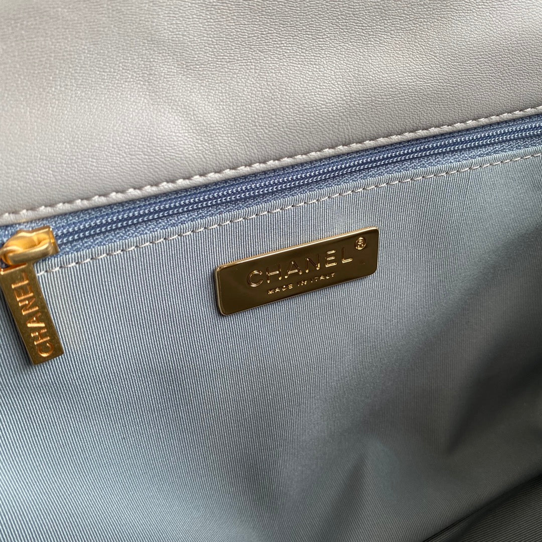 Chanel 19 Flap Bag 30 Light Grey Mixed Hardware