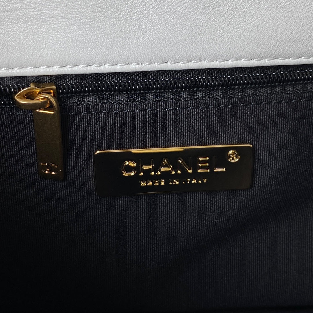 Chanel 19 Flap Bag 26 White Mixed Hardware