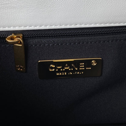 Chanel 19 Flap Bag 26 White Mixed Hardware