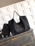 Chanel Denim Tote Bag 45 Black