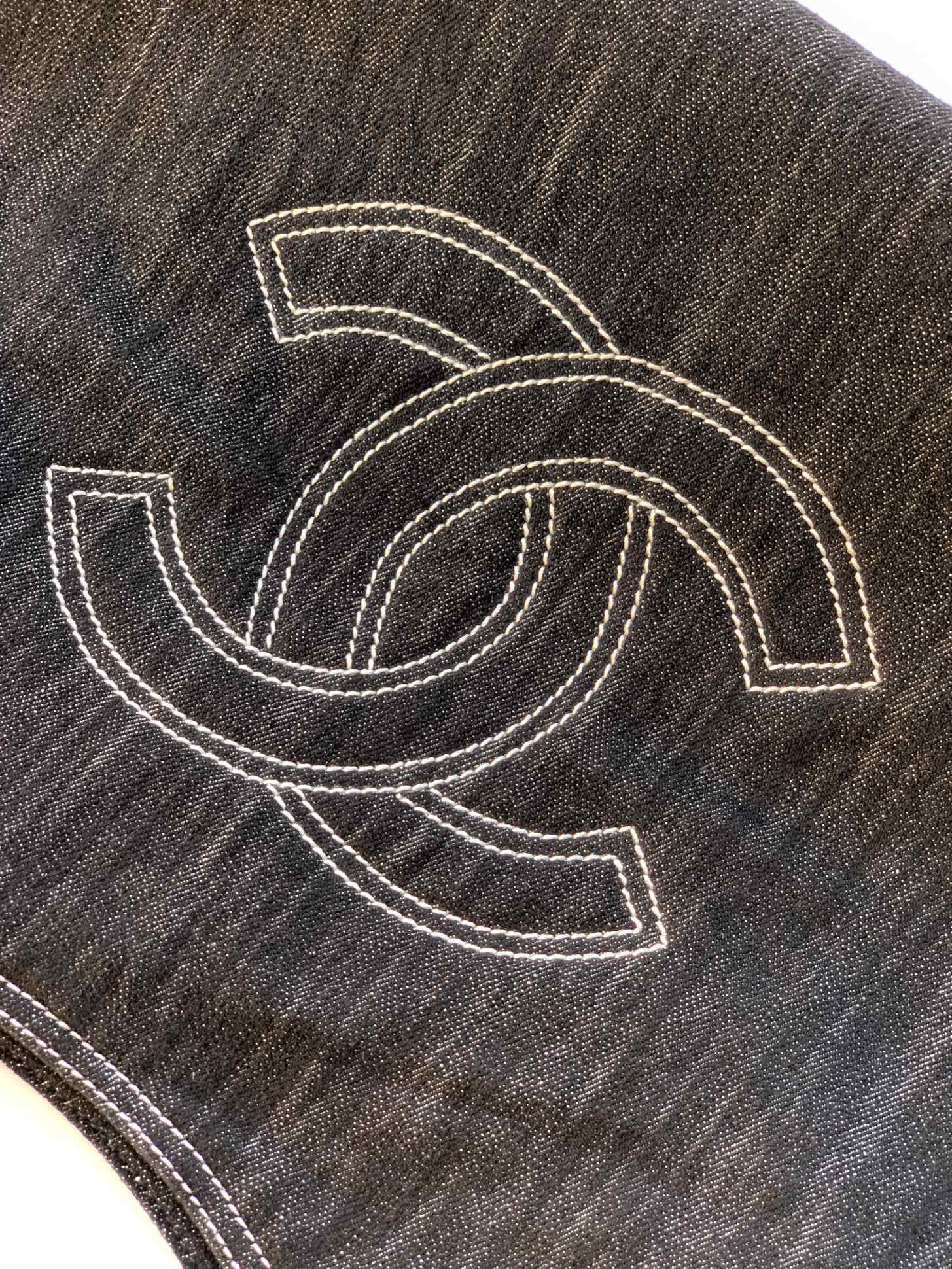 Chanel Denim Tote Bag 45 Black