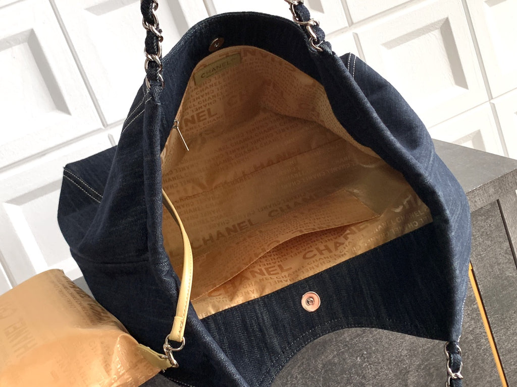 Chanel Denim Tote Bag Medium Midnight Blue
