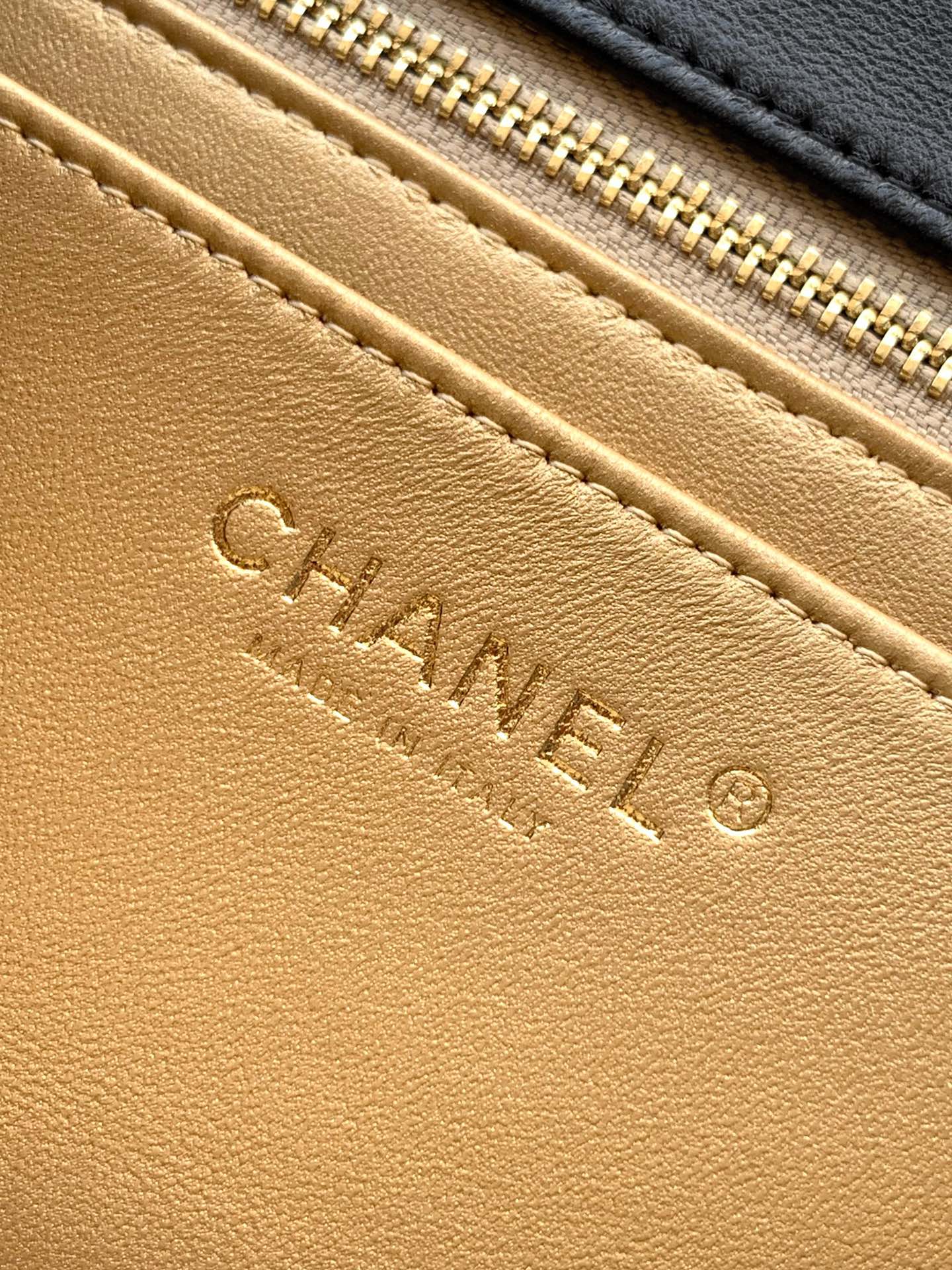 Chanel Classic Flap Large Black Gold Hardware CC Charm
