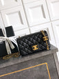 Chanel Classic Flap Medium Black Gold Hardware CC Charm
