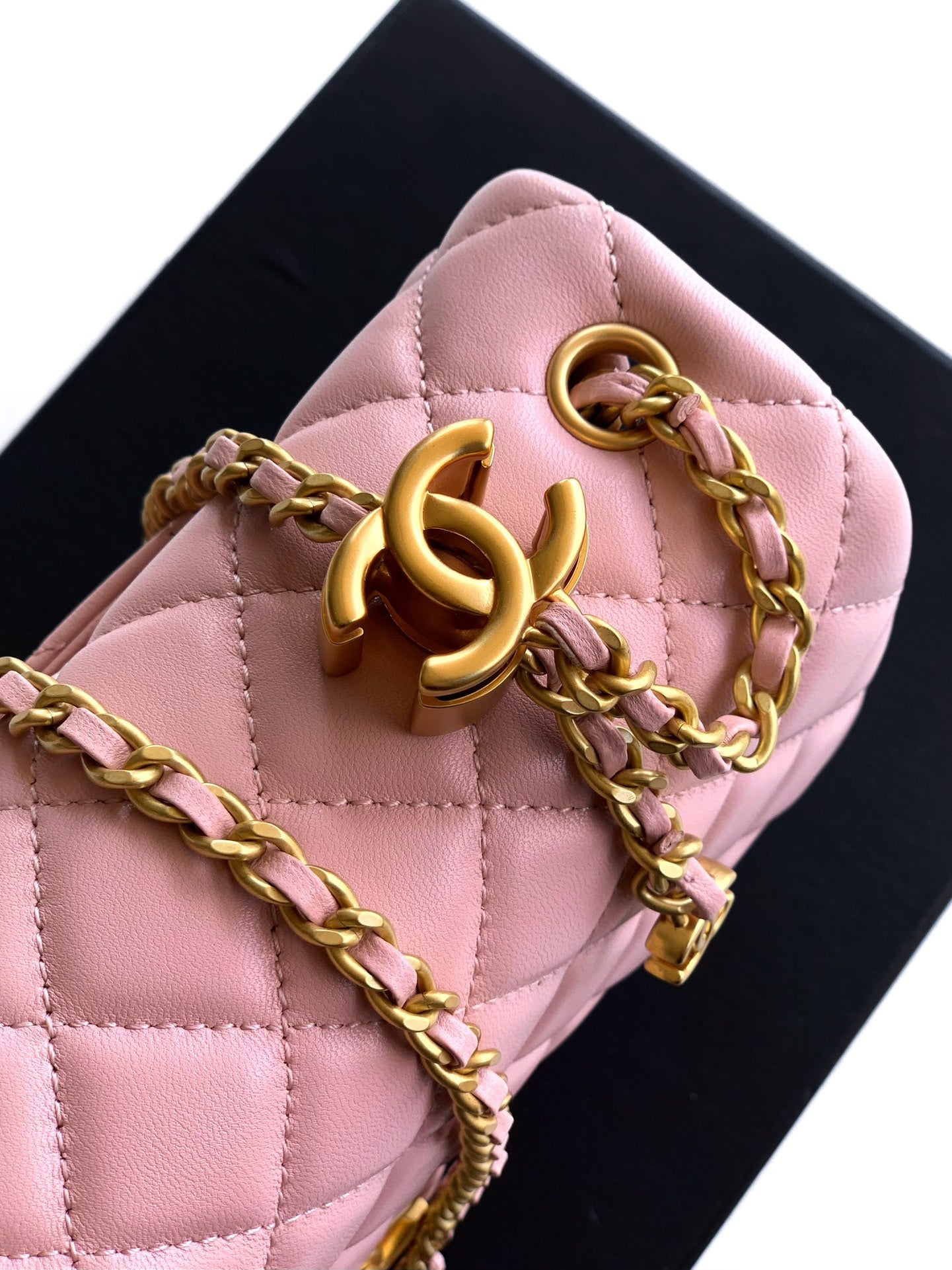 Chanel Classic Flap Large Sakura Pink Gold Hardware CC Charm