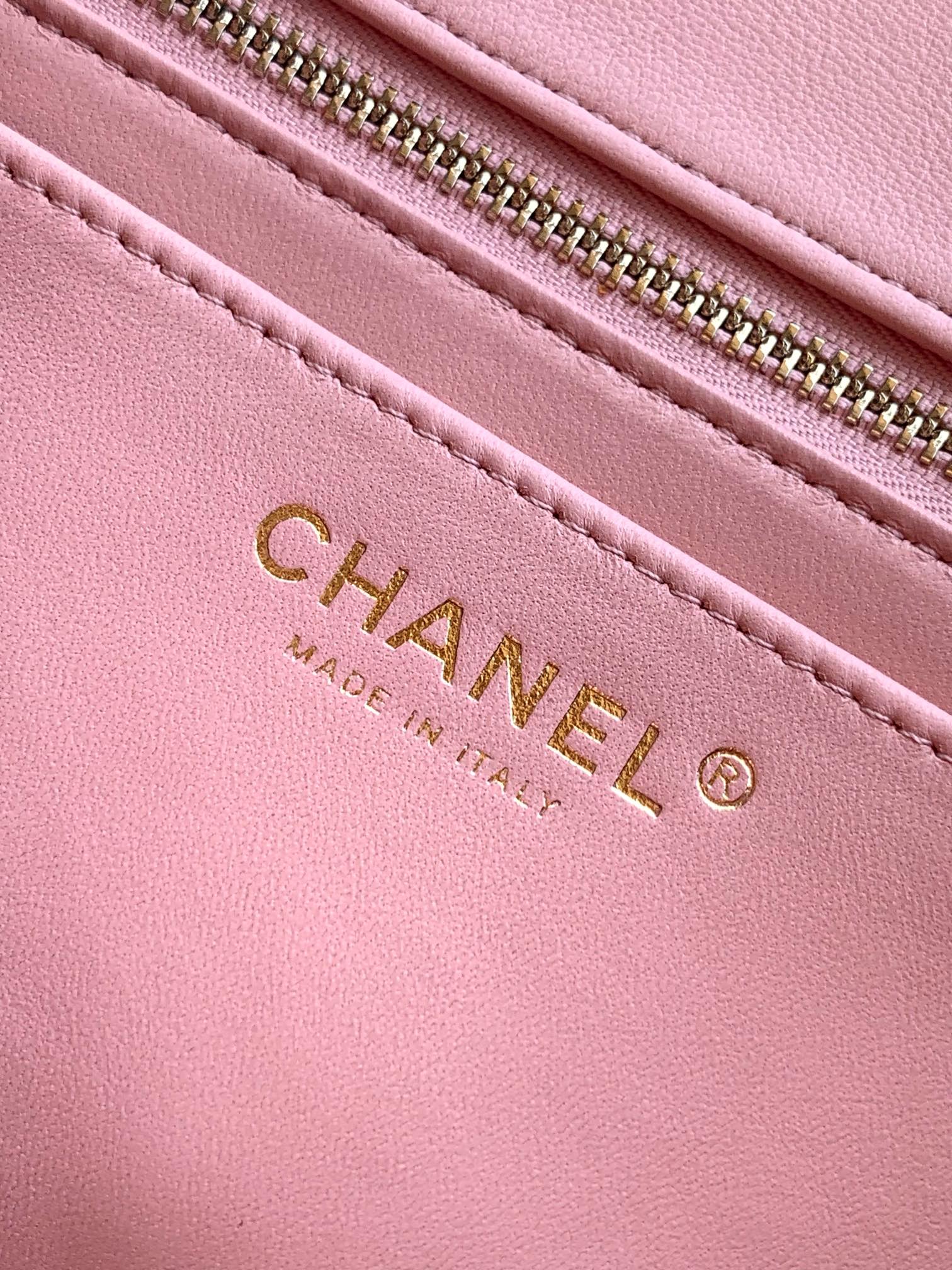 Chanel Classic Flap Large Sakura Pink Gold Hardware CC Charm