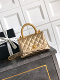 Chanel Coco Handle 19 Champagne Gold Diamond Handle 25A
