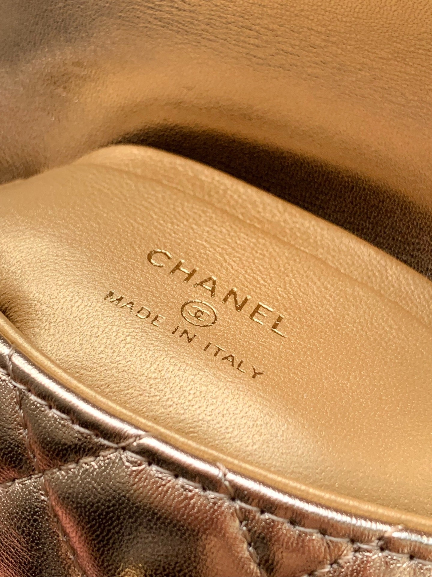Chanel Coco Handle Small 14 Champagne Gold Diamond Handle 25A
