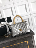 Chanel Coco Handle 19 Platinum Silver Gold Diamond Handle 25A