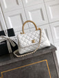 Chanel Coco Handle 23 Ivory White Gold Diamond Handle 25A