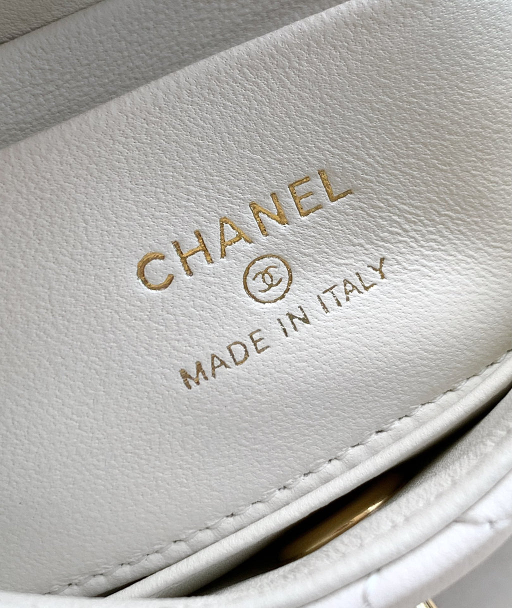 Chanel Coco Handle Small 14 Ivory White Gold Diamond Handle 25A