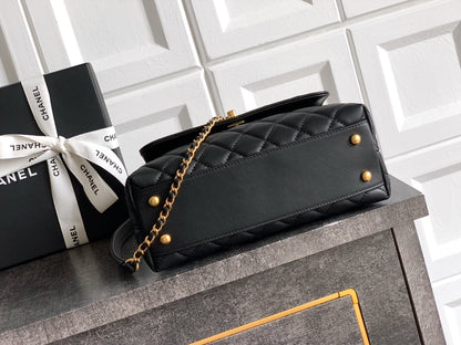 Chanel Coco Handle 23 Black Gold Diamond Handle 25A