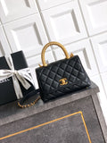Chanel Coco Handle 19 Black Gold Diamond Handle 25A