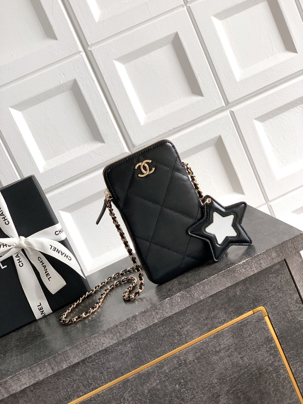 Chanel Coco Neige Phone Bag Black Star Charm 25N