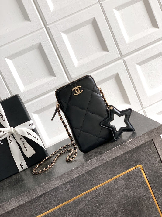Chanel Coco Neige Phone Bag Black Star Charm 25N