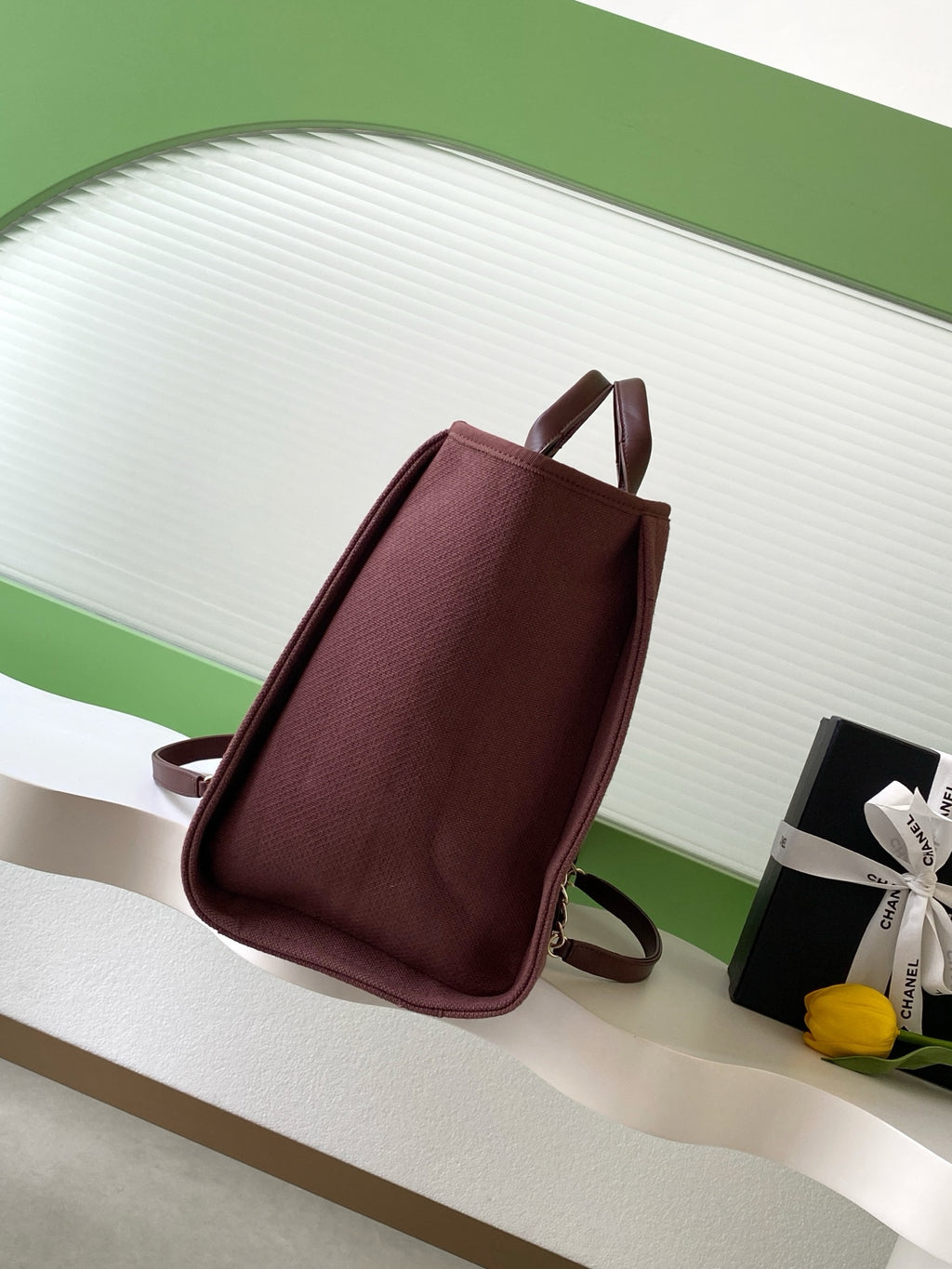 Chanel Deauville Tote Bag 38cm — Burgundy Canvas