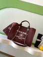 Chanel Deauville Tote Bag 33cm — Burgundy Cotton Canvas