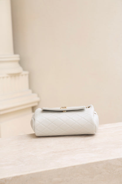 Saint Laurent Nolita Mini Flap Bag — White with Gold Hardware