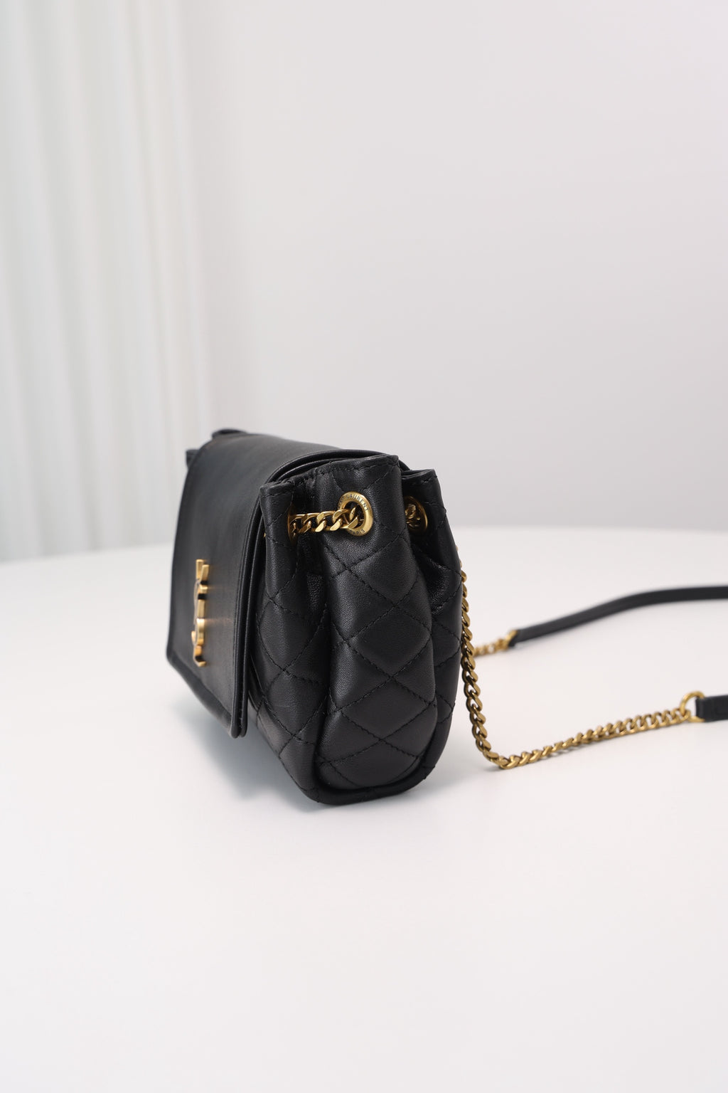 Saint Laurent Nolita Mini Flap Bag — Black with Gold Hardware