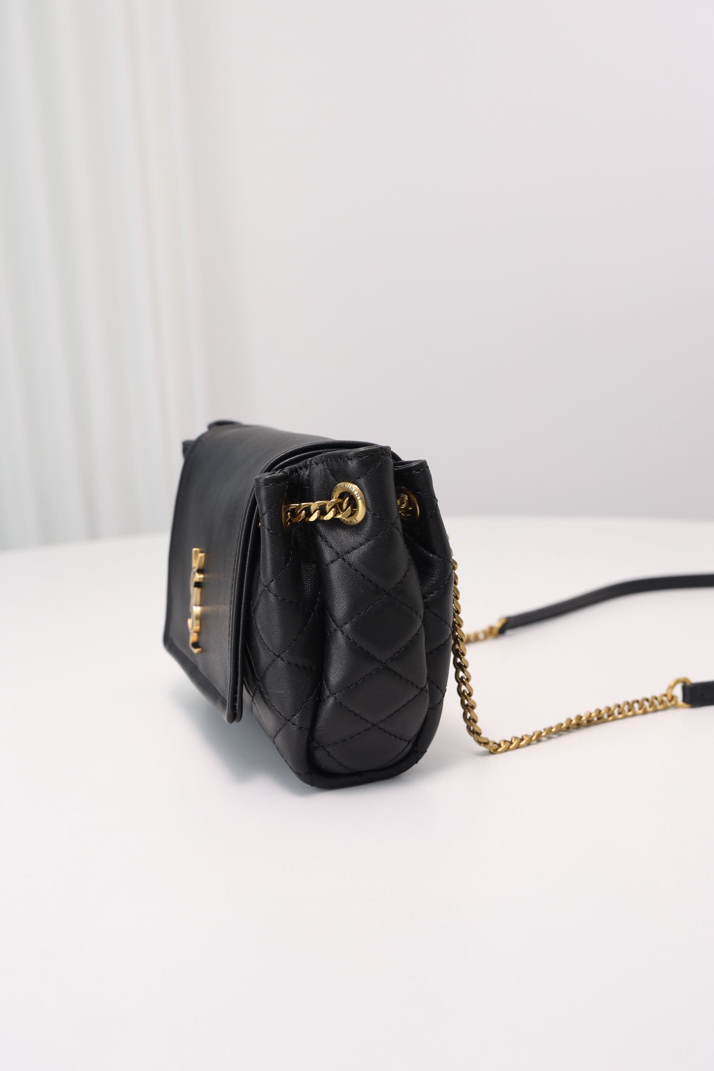 Saint Laurent Nolita Mini Flap Bag — Black with Gold Hardware