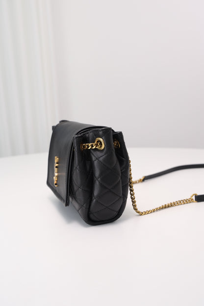 Saint Laurent Nolita Mini Flap Bag — Black with Gold Hardware