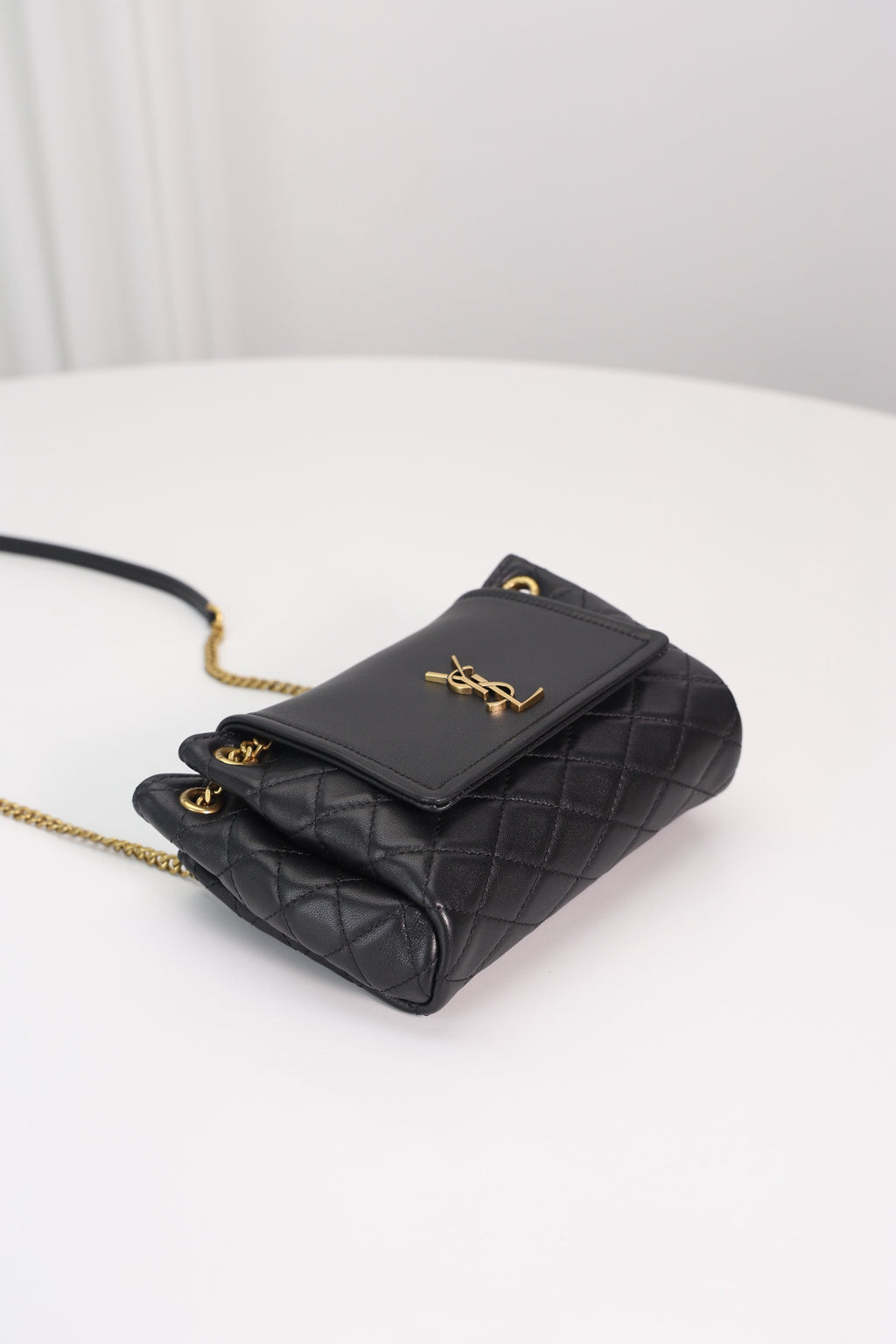 Saint Laurent Nolita Mini Flap Bag — Black with Gold Hardware