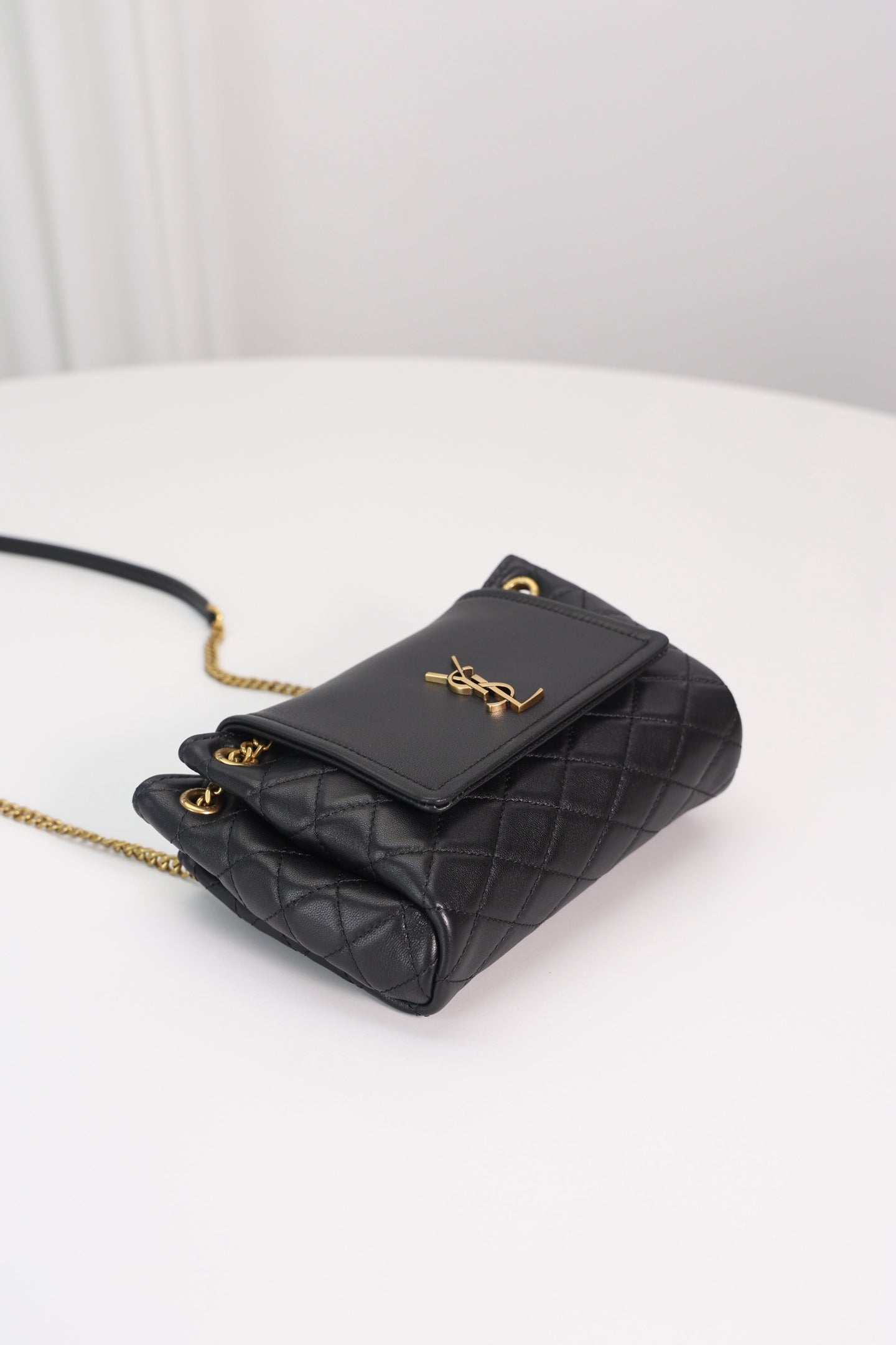 Saint Laurent Nolita Mini Flap Bag — Black with Gold Hardware