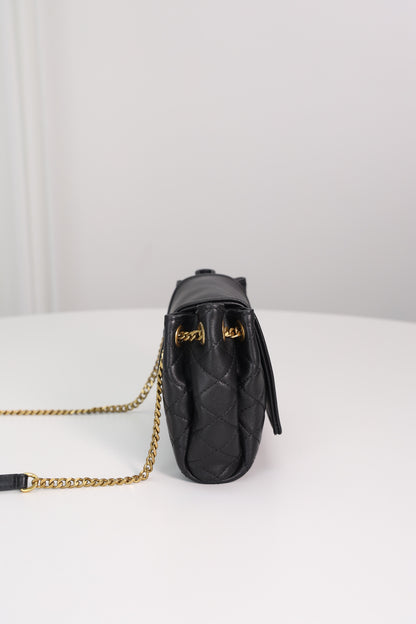 Saint Laurent Nolita Mini Flap Bag — Black with Gold Hardware
